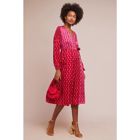 Beatrice B Dresses & Skirts - Beatrice B Colorblocked Wrap Dress - XS Pink